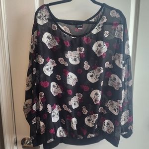 Torrid Skull and Rose Top